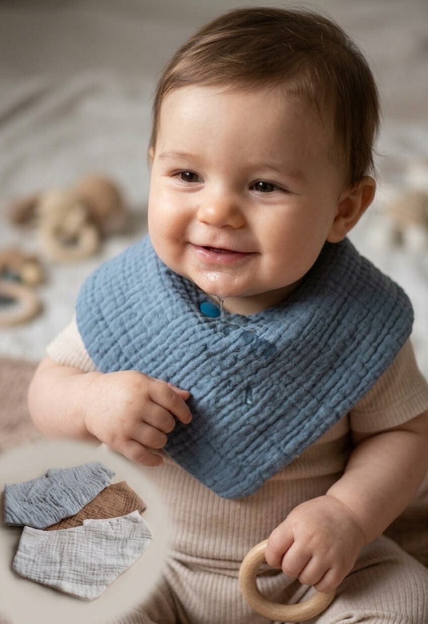 Musselin Halstuch und Lätzchen für Babys & Kleinkinder – handgemachtes aus Baumwolle