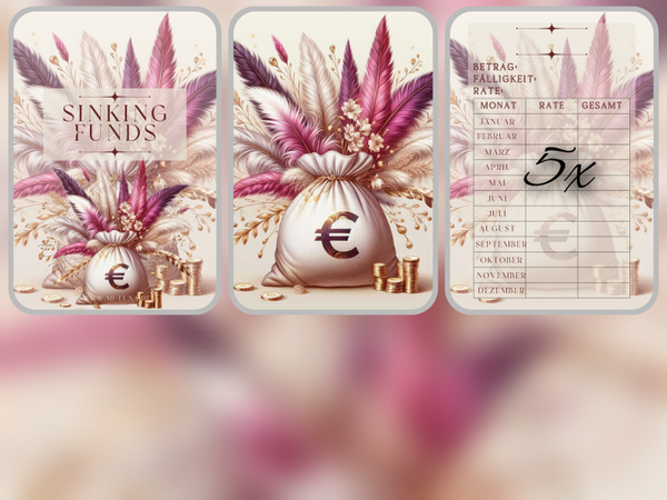 Sinking Funds Deckblatt inkl.5 Tracker zum einheften