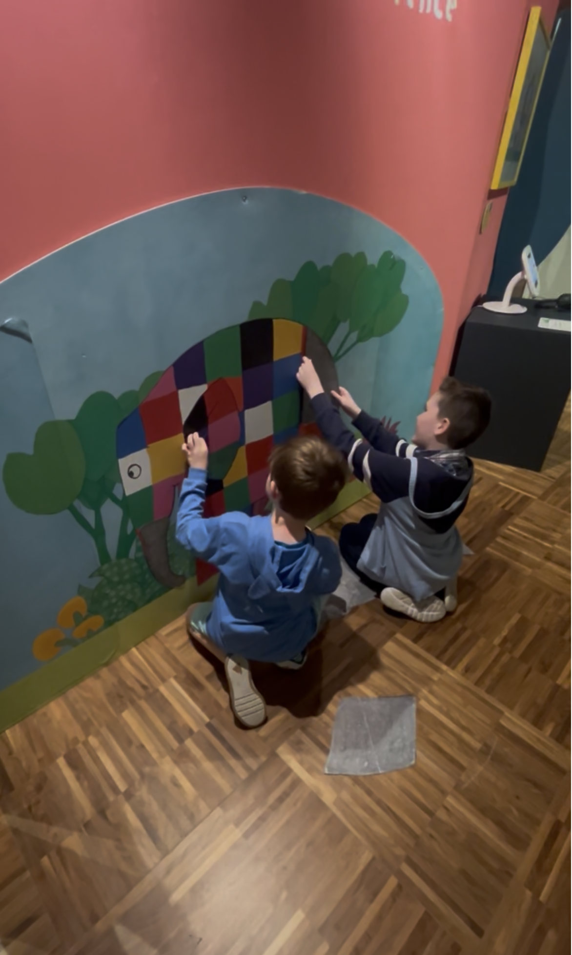 Original David McKee illustrations at Elmer & Friends exhibition Chichester