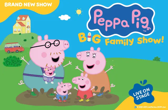 Peppa Pig Big Family Adventure Review Portsmouth Hampshire things to do in Portsmouth London West Sussex Uk Kids First Theatre Trip Baby Evie Peppa pig live Uk 
