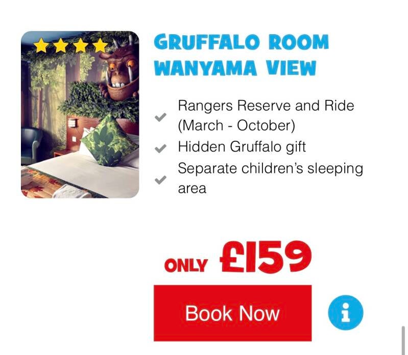 Cheap chessington hotels Gruffalo room