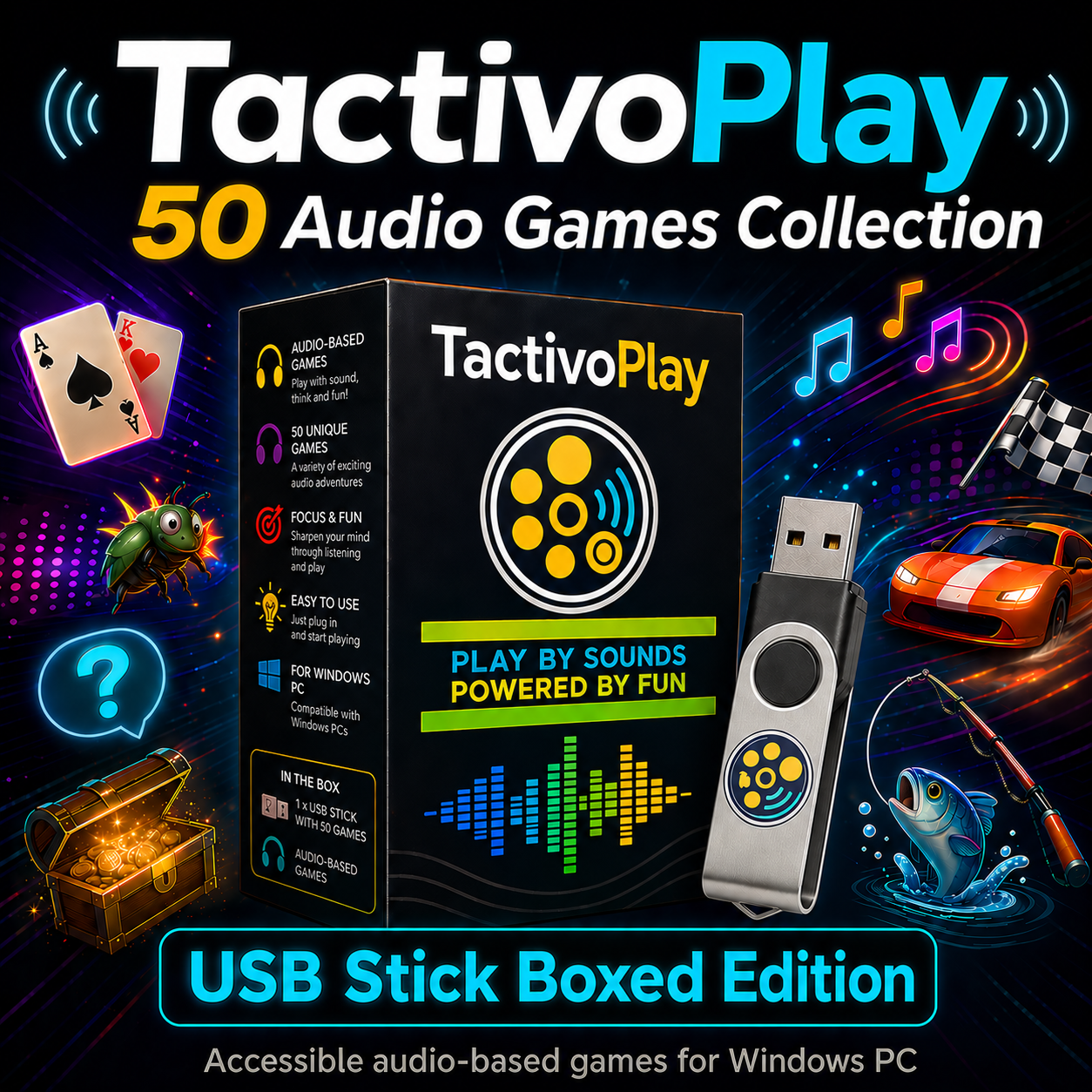 50 Accessible Audio Games for Windows – USB Edition