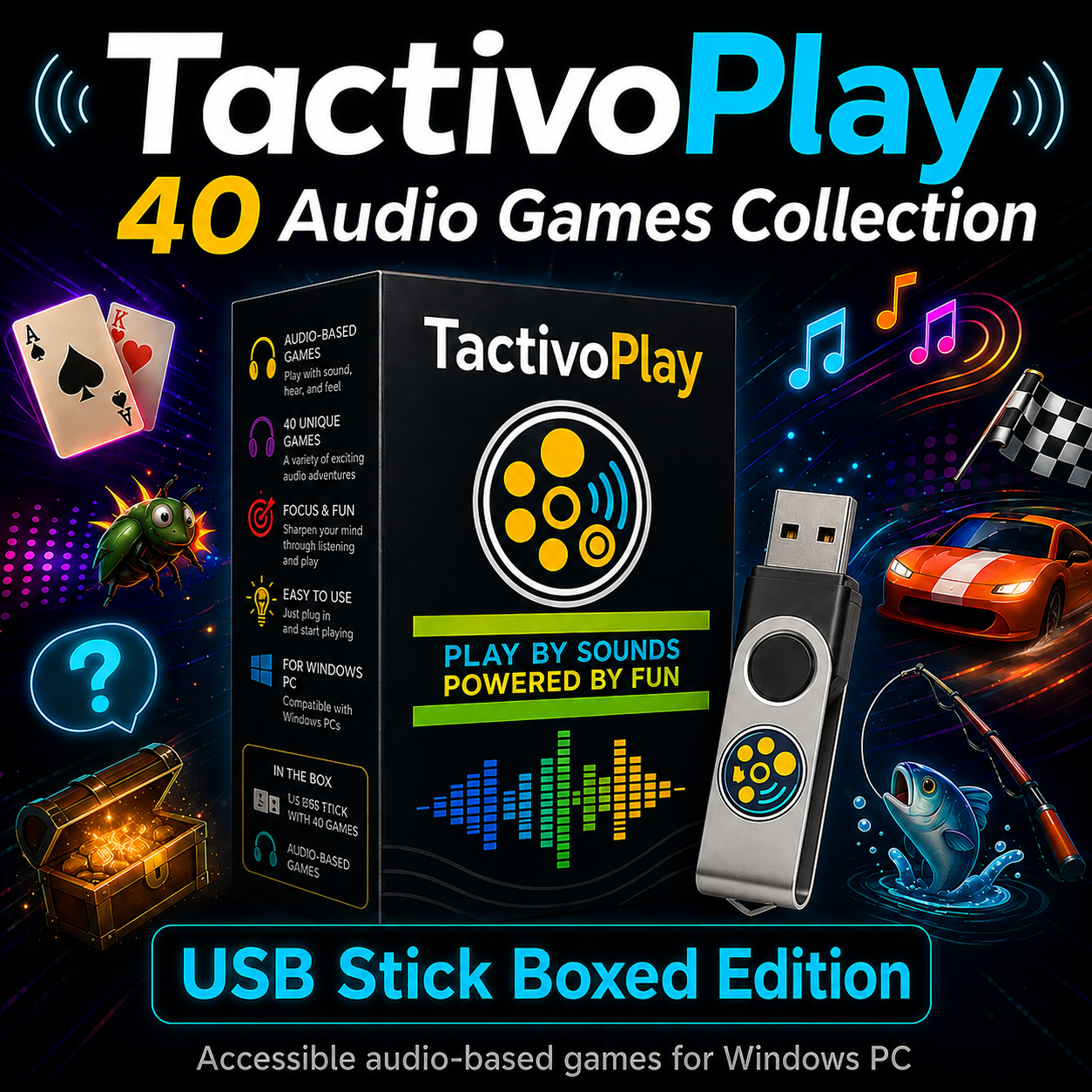 40 Accessible Audio Games for Windows – USB Edition