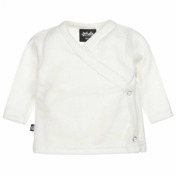 By Kels overslagvestje rib off white