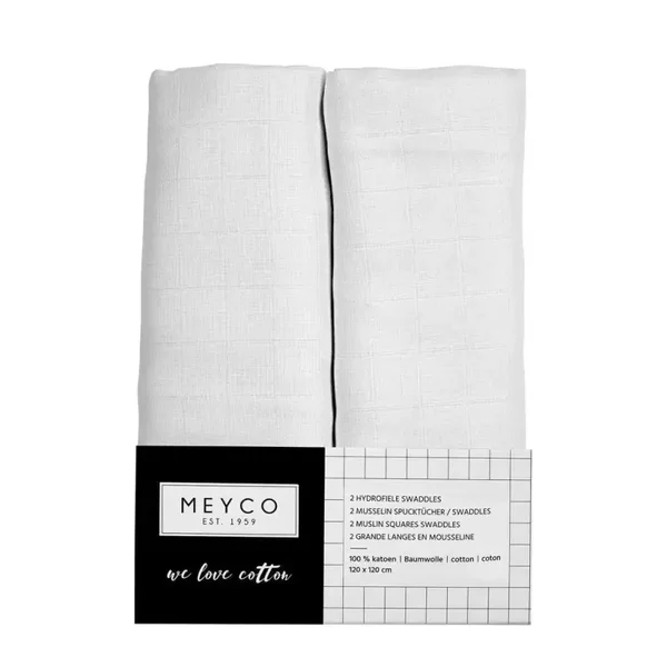 Meyco hydrofiele Swaddles 2pack White