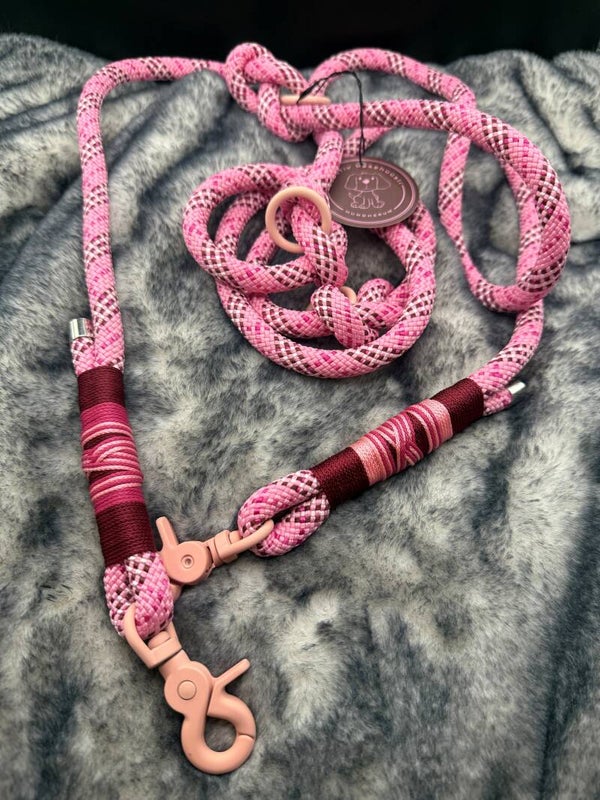 10mm Führleine tartan rosa