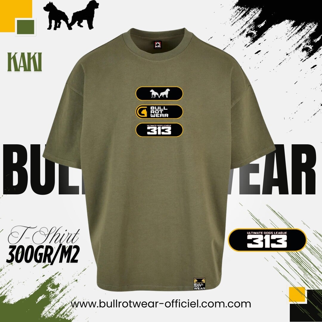 T-Shirt " Bullrot Wear " Ultimate Dog's League 300Gr / M2 Heavy Couleur Kaki