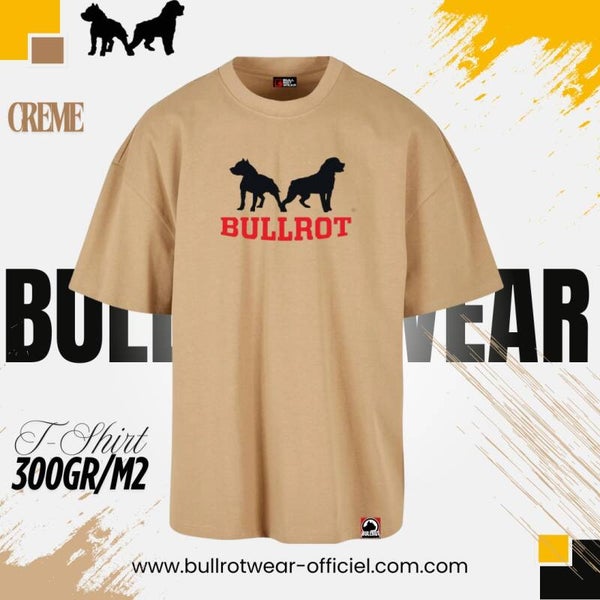 T-Shirt " Bullrot Wear Classics " Originel Dog's 300Gr / M2 (Crème) Heavy