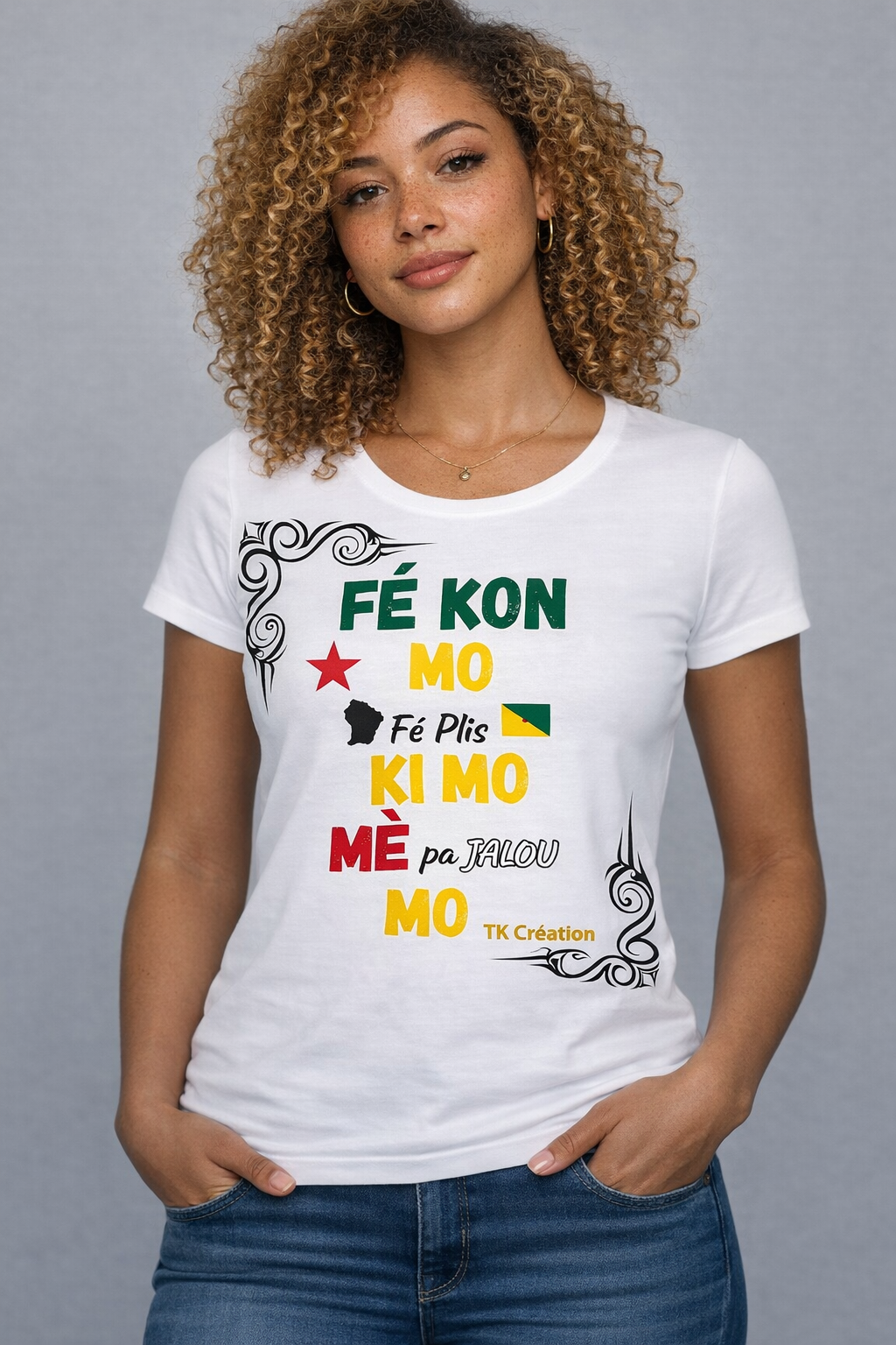 T-shirt message créole personnalisé – TK Création