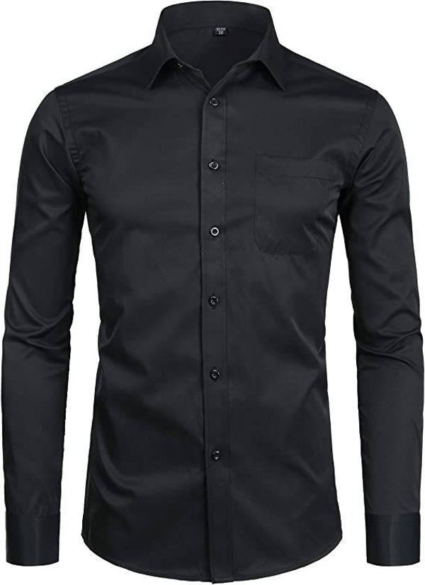 CAMISA NEGRA CUELLO ITALIANO