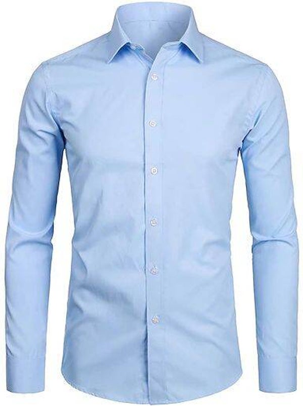 CAMISA AZUL CELESTE CUELLO ITALIANO