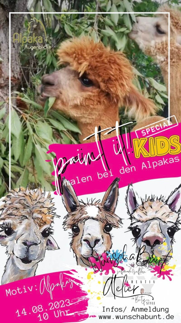 Montag, 14.08.2023 | paint it! Malen bei den Alpakas