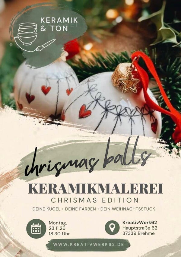 Montag, 23.11.26 | 18.30 Uhr Weihnachtskugel malerei