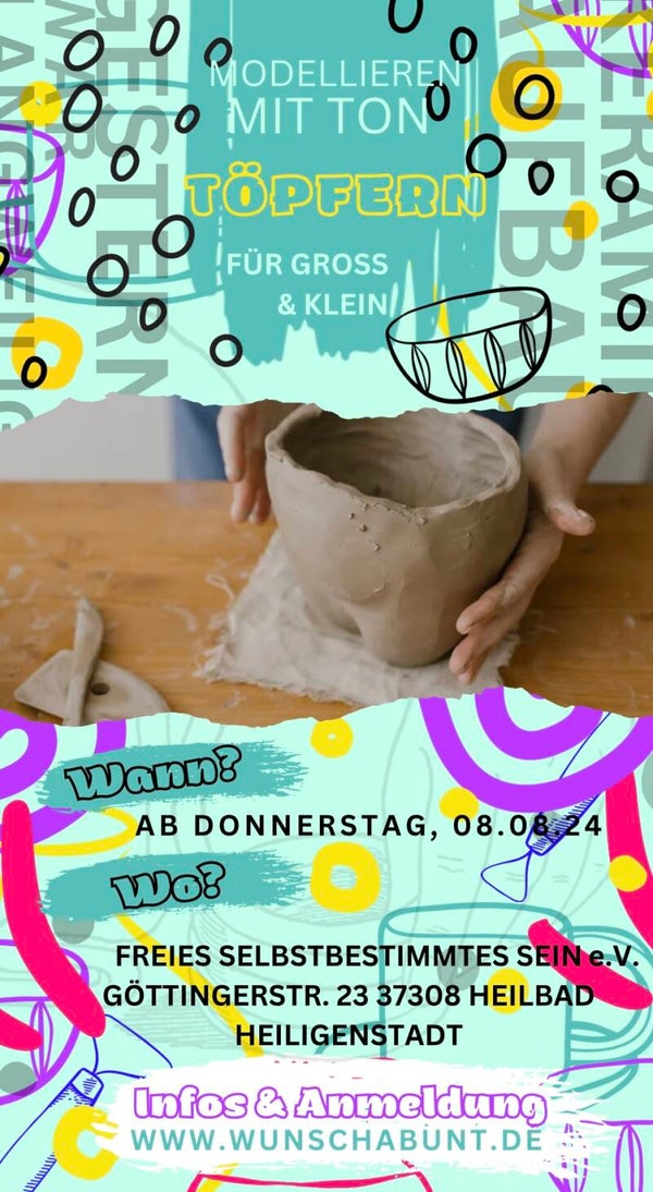 Donnerstag, 15.08.24 | 16 Uhr Töpfern
