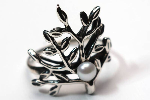 Baum Ast Perlen Ring