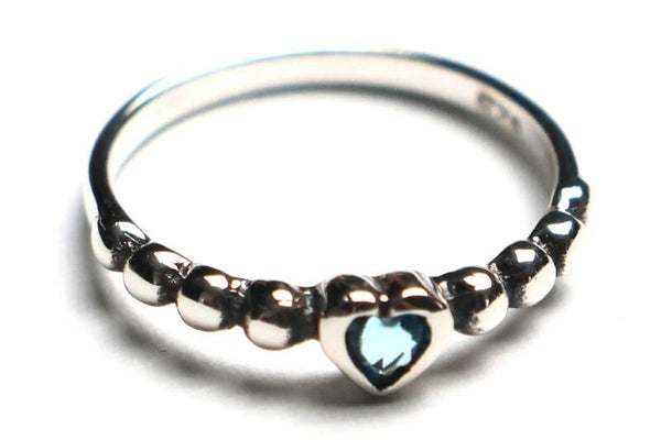 Herz Ring Taufring hellblau oder rosa