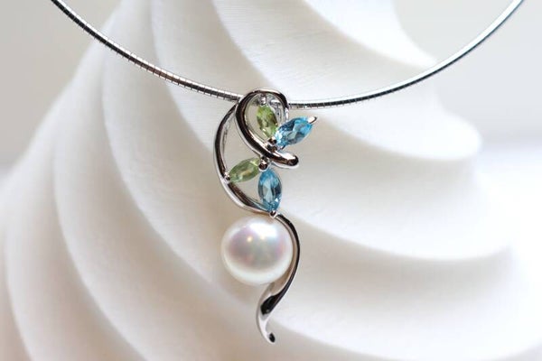 Perlenanhänger mit Topas & Peridot – Collier oder Kette