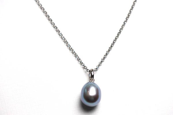 Zuchtperle grau Anhänger – Collier oder Kette