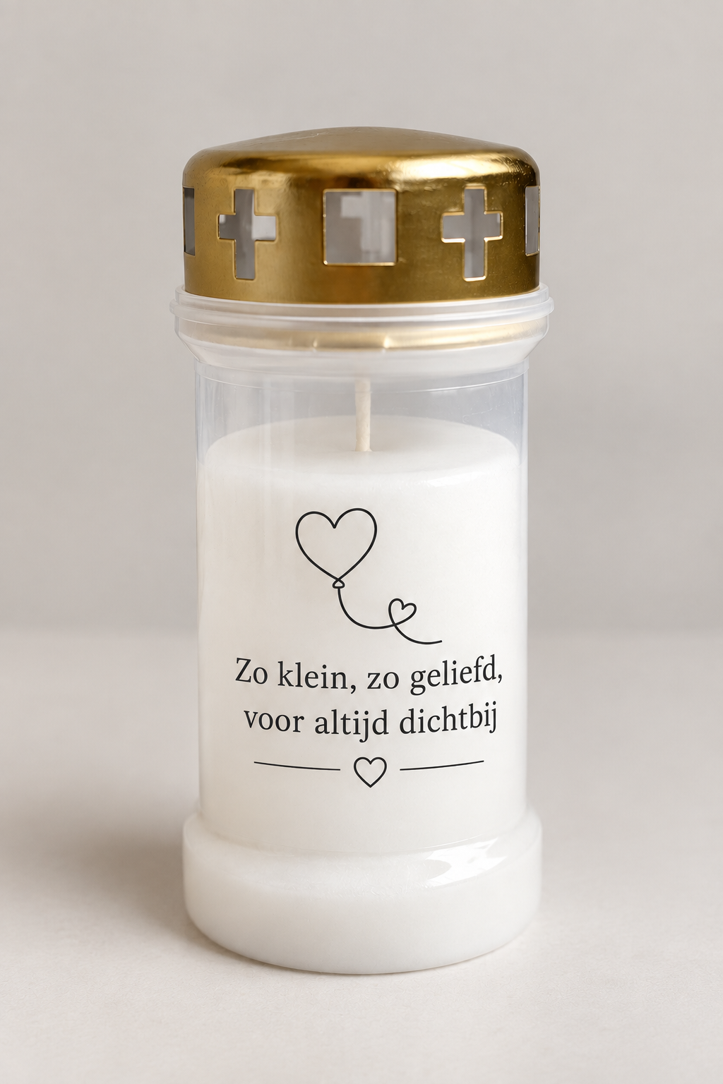 Troostkaars met tekst - voor altijd dichtbij
