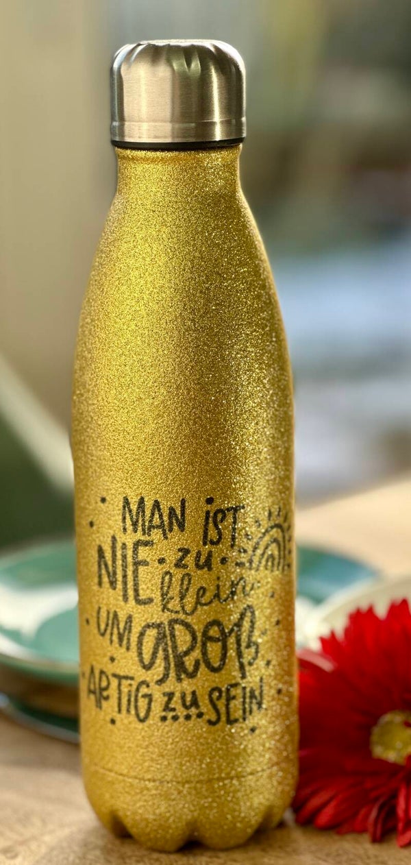 Glitzerflasche „Nie zu klein“