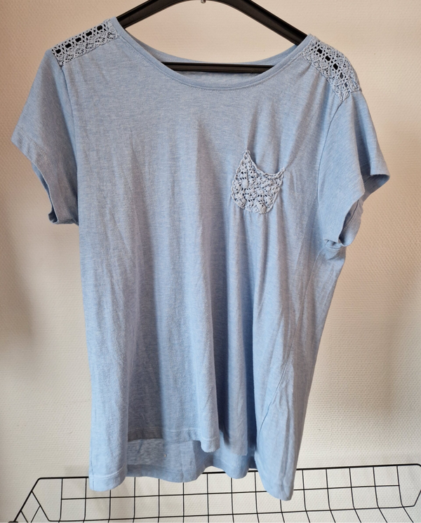 Blauw Kant Shirt 42-44