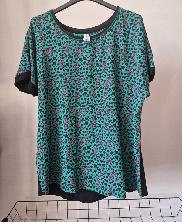Groen Hartjes Shirt XL