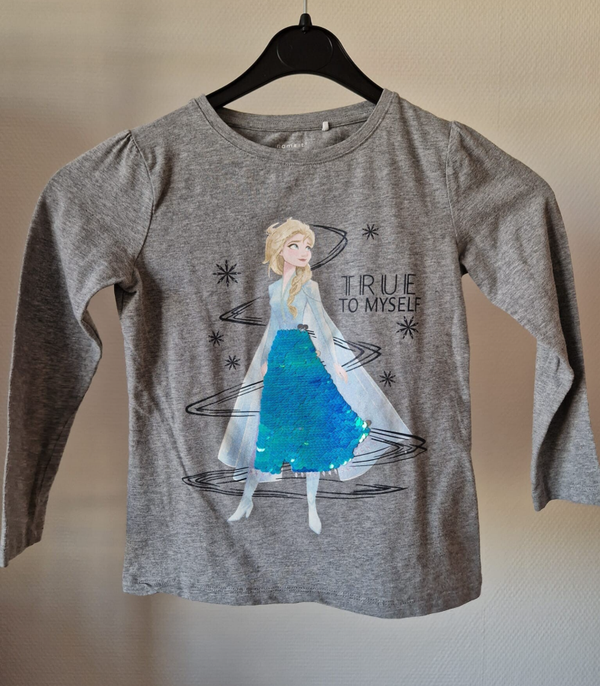 Elsa Blauw Glitter 110-116 (Nieuw)