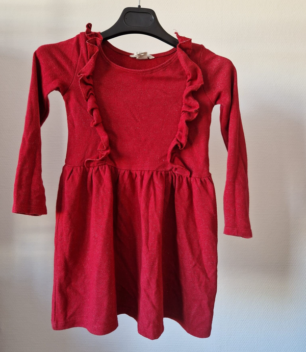 Glitter Jurk Rood 110-116