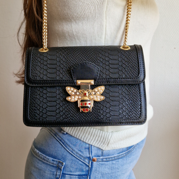 Bee Queen Bag (Zwart & Beige)