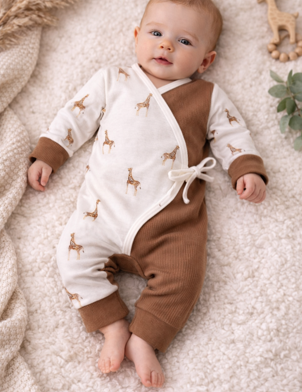 Boxpakje 2 kleur giraf 44 - 74 (babychique the label)