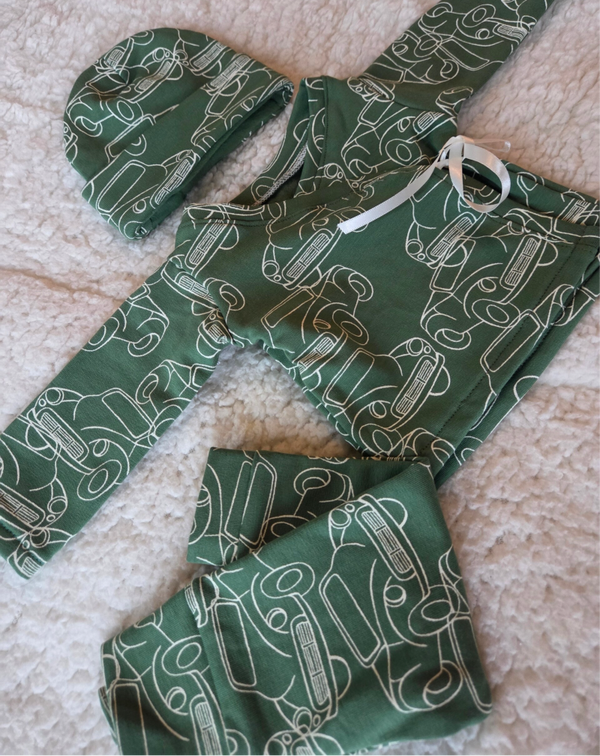 3 delige set groene auto's