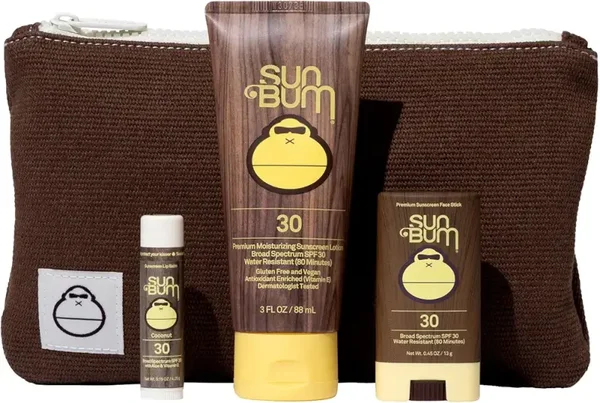 Sun Bum Road Tripper | Travel Sized Sun Care Pack with Sunscreen Lotion, Face Stick, and Lip Balm | SPF 30 Broad Spectrum UVA/UVB Protection | TSA Friendly