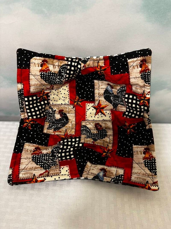Roosters & Gingham Large Microwave Bowl Cozie--FREE Shipping!