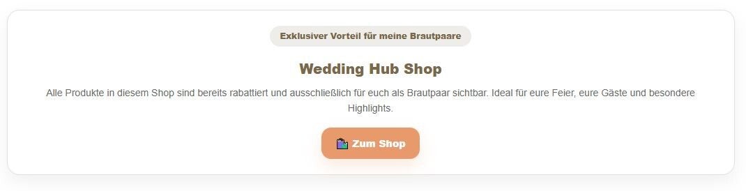 Wedding Lounge Exklusiver Shop für Brautpaar