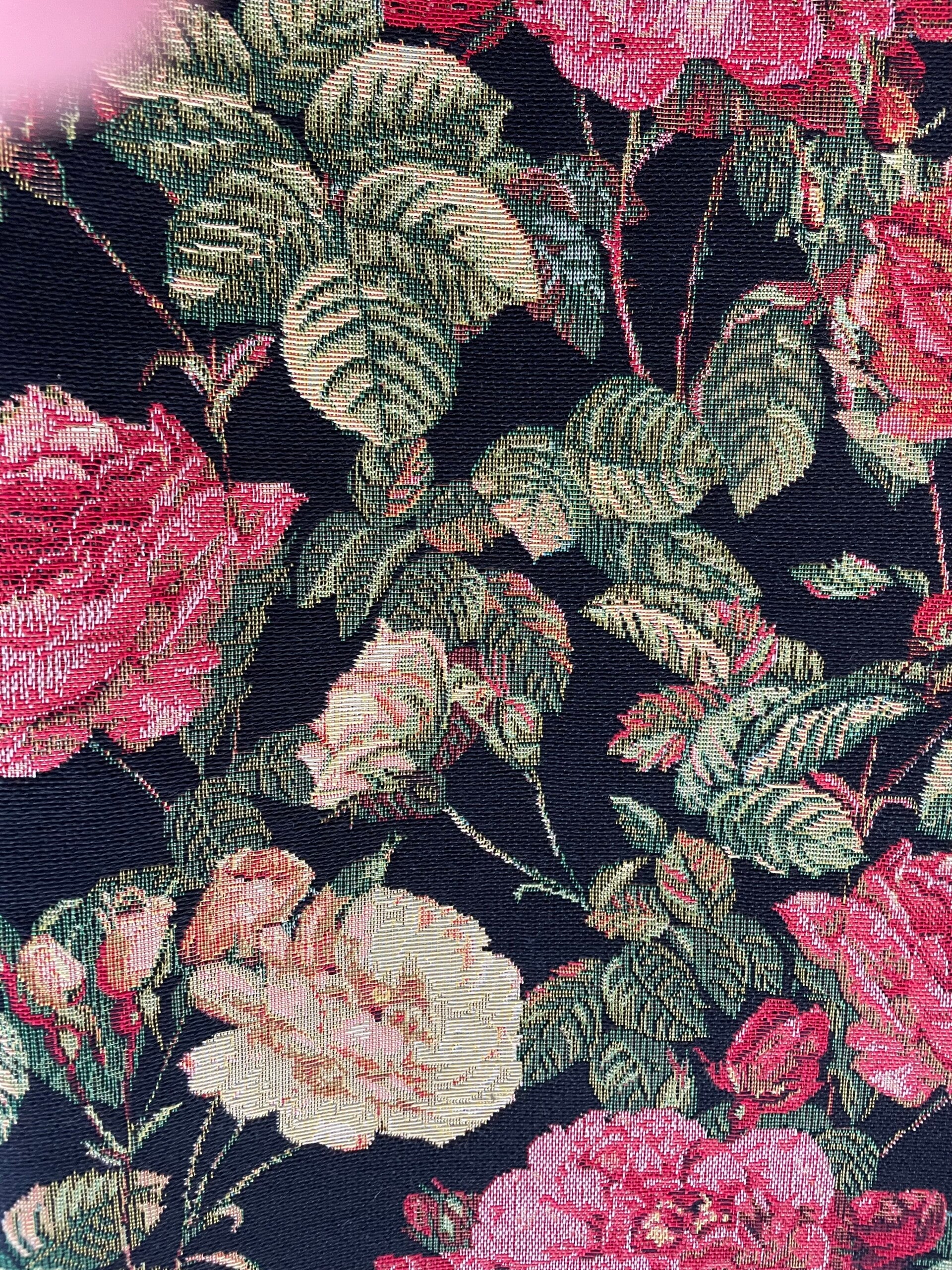 Pudebetræk roser sort