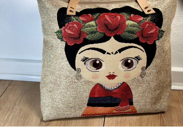 Frida Kahlo beige gobelin