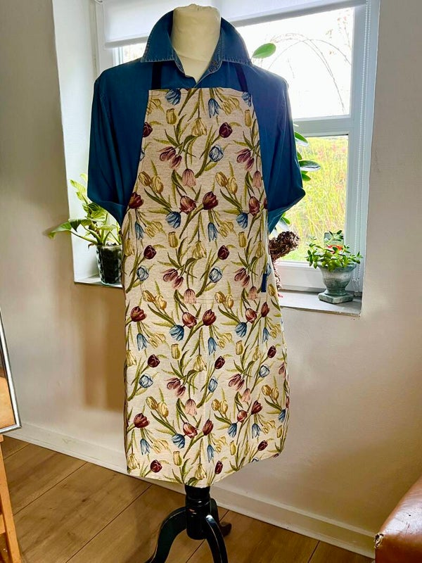 Forklæde i gobelin tulipan