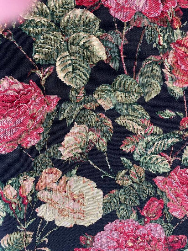 Pudebetræk roser sort