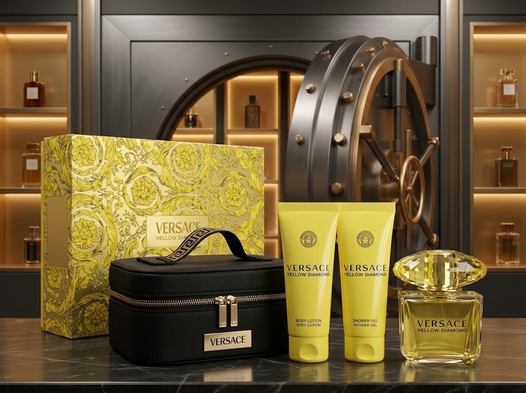 VERSACE YELLOW DIAMOND EDT 90ML — 4 PIECE GIFT SET