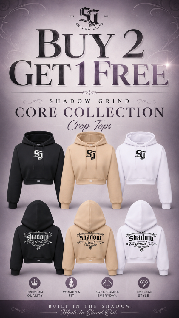 CORE COLLECTION -SHADOWGRIND CROP TOP HOODIE COLLECTION