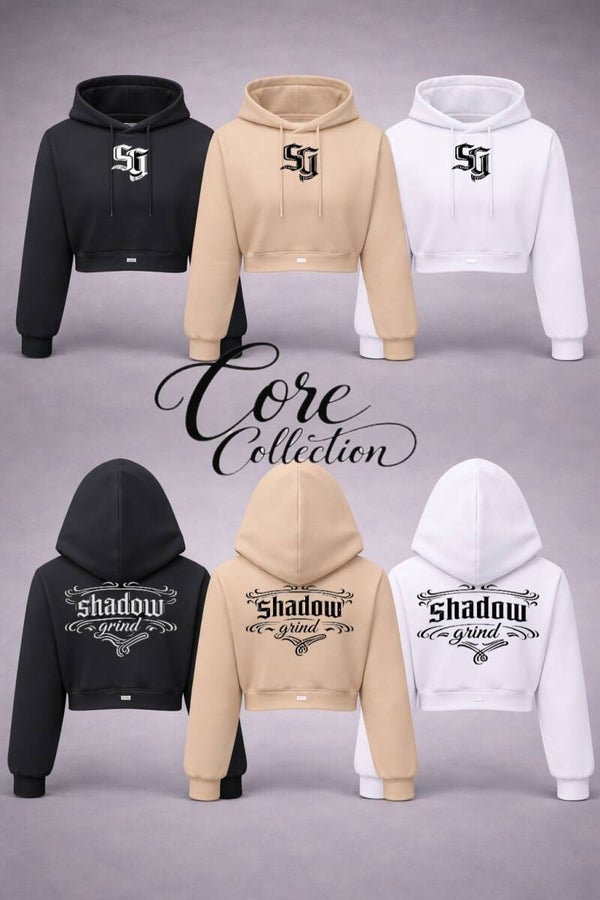 CORE COLLECTION -SHADOWGRIND CROP TOP HOODIE