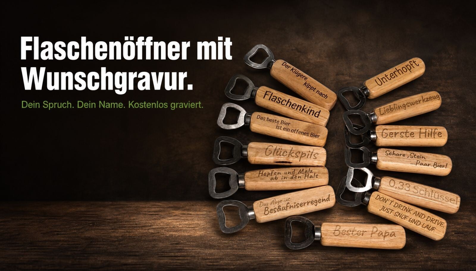 Flaschenöffner Wunschtext- Wunschgravur