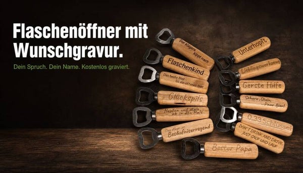 Flaschenöffner Wunschtext- Wunschgravur