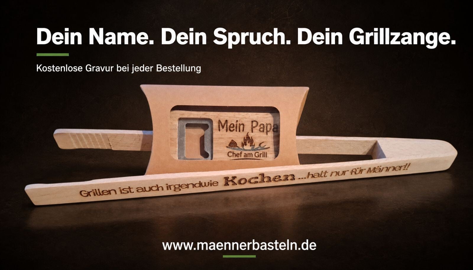 Grillzange und Öffner als Geschenkset 2tlg.