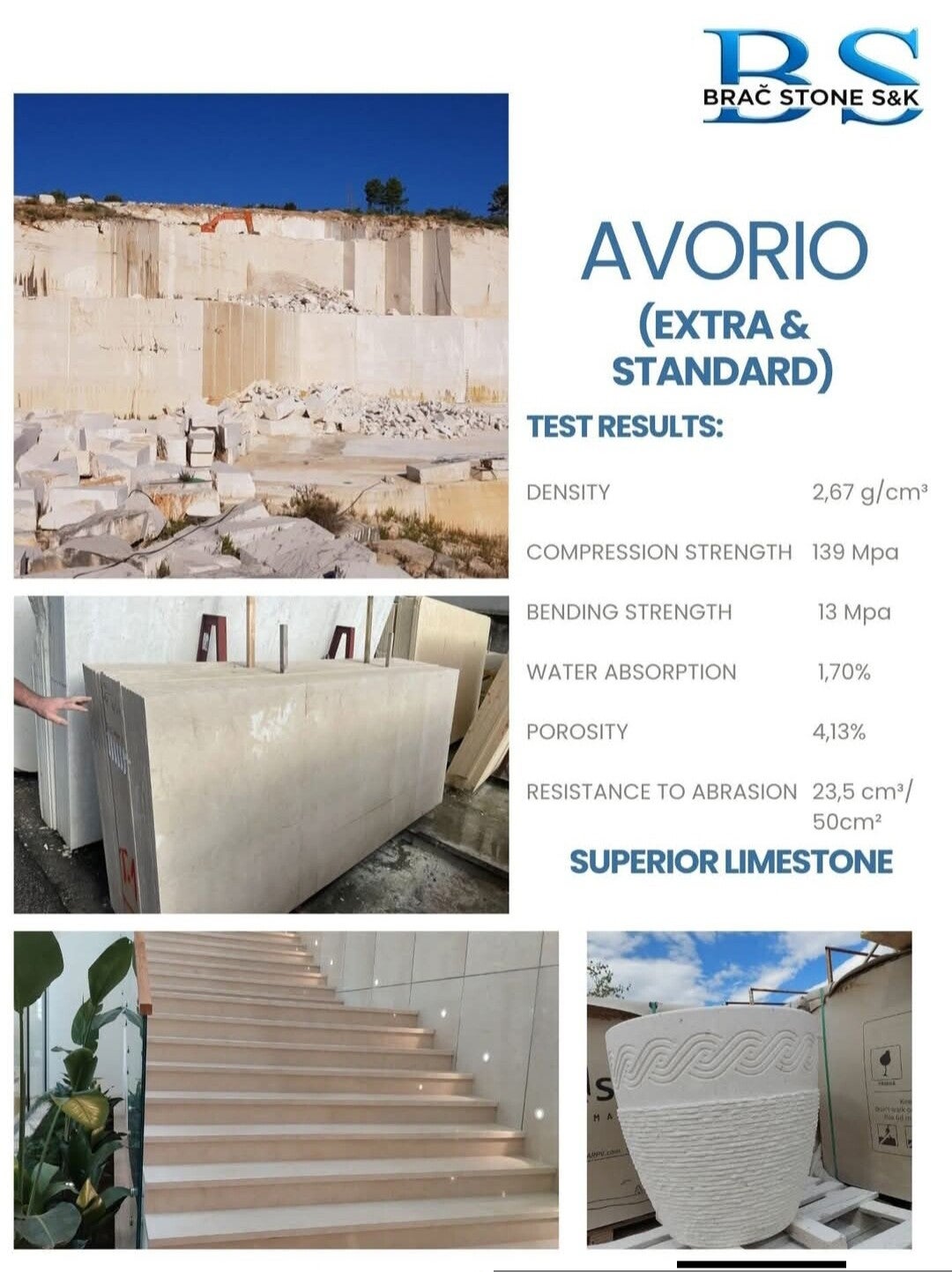 Bračstone AVORIO Kalkstein im Steinbruch