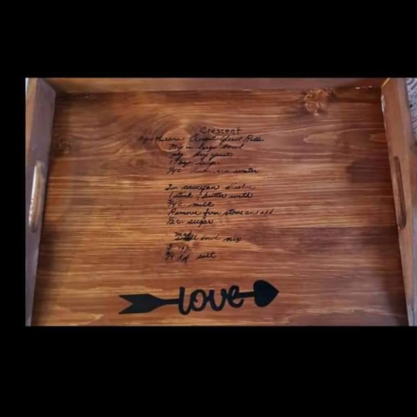 Handwritten recipes transferred