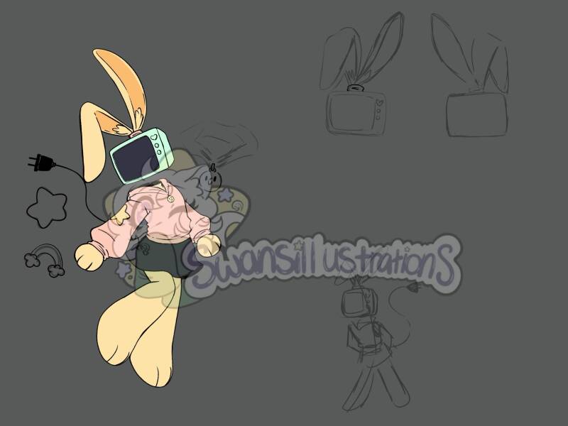 L.E.D Character Reference Sheet (Work in Progress)   Media: Digital Illustration/Character Design  Size: 2160 x 1620 px  Date: 2026  Description: Unfinished character reference sheet for L.E.D. currently working on turn around and expression sheets. 