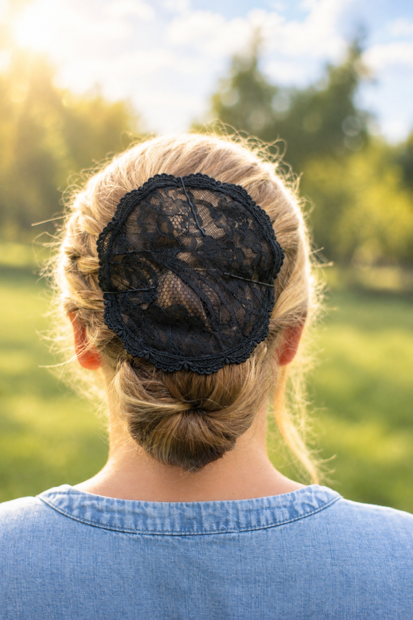 thin Corded lace- black