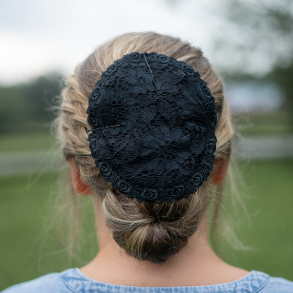 Corded Black- Double Layered with Rose trim.