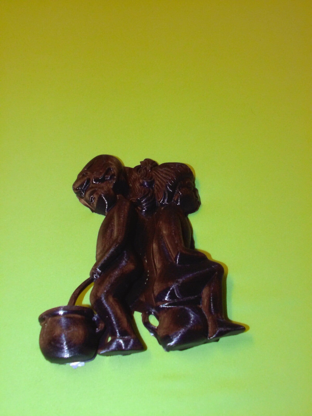 Figur Junge und Mädchen – Toilettentür Dekoration in Schwarz